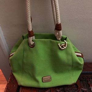 Green Michael Kors purse with anchor detail